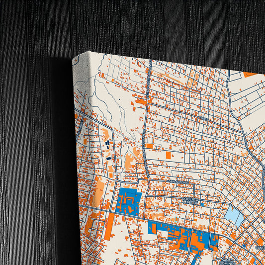 Capiata Paraguay Colorful City Map Canvas Print Detail
