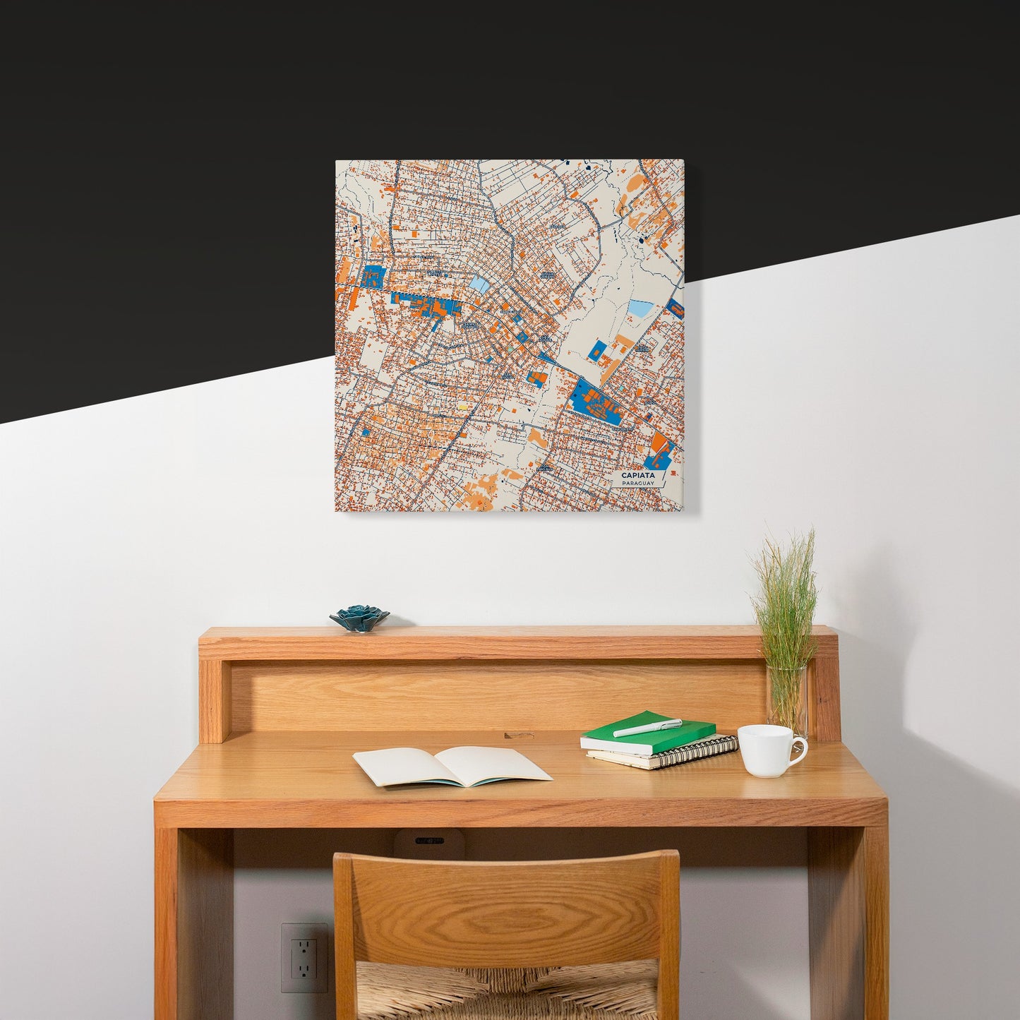 Capiata Paraguay Colorful City Map Canvas Print Scene