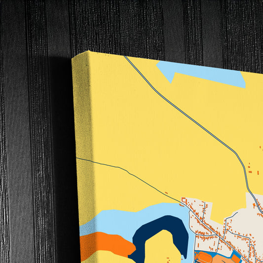 Caracal Romania Colorful City Map Canvas Print Detail