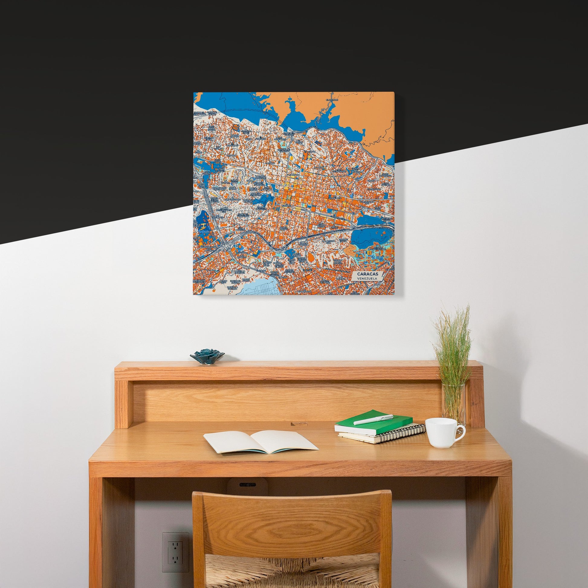 Caracas Venezuela Colorful City Map Canvas Print Scene