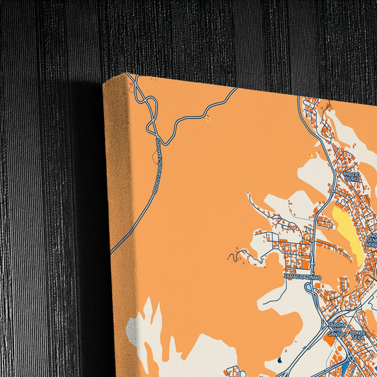 Caraguatatuba Brazil Colorful City Map Canvas Print Detail