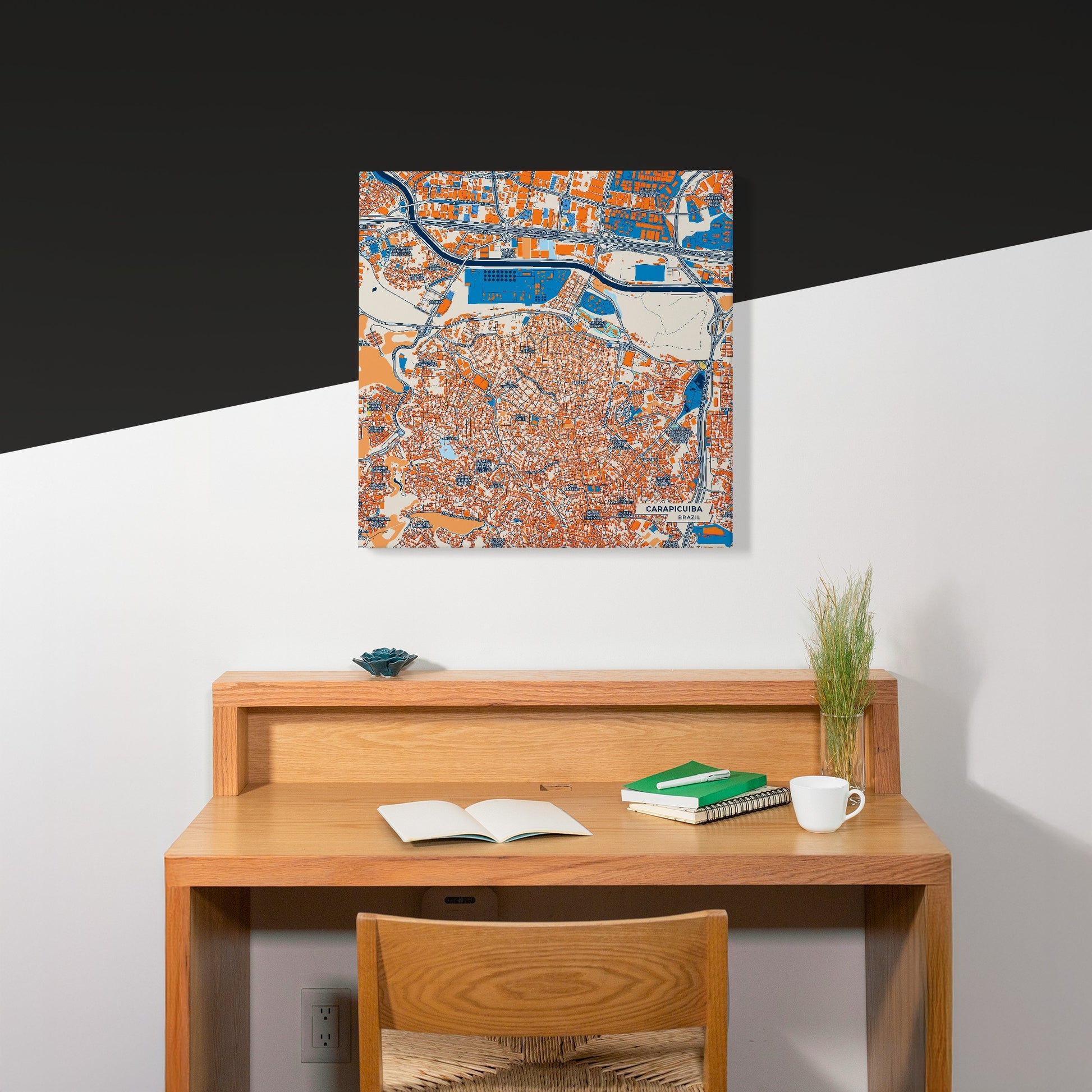 Carapicuiba Brazil Colorful City Map Canvas Print Scene