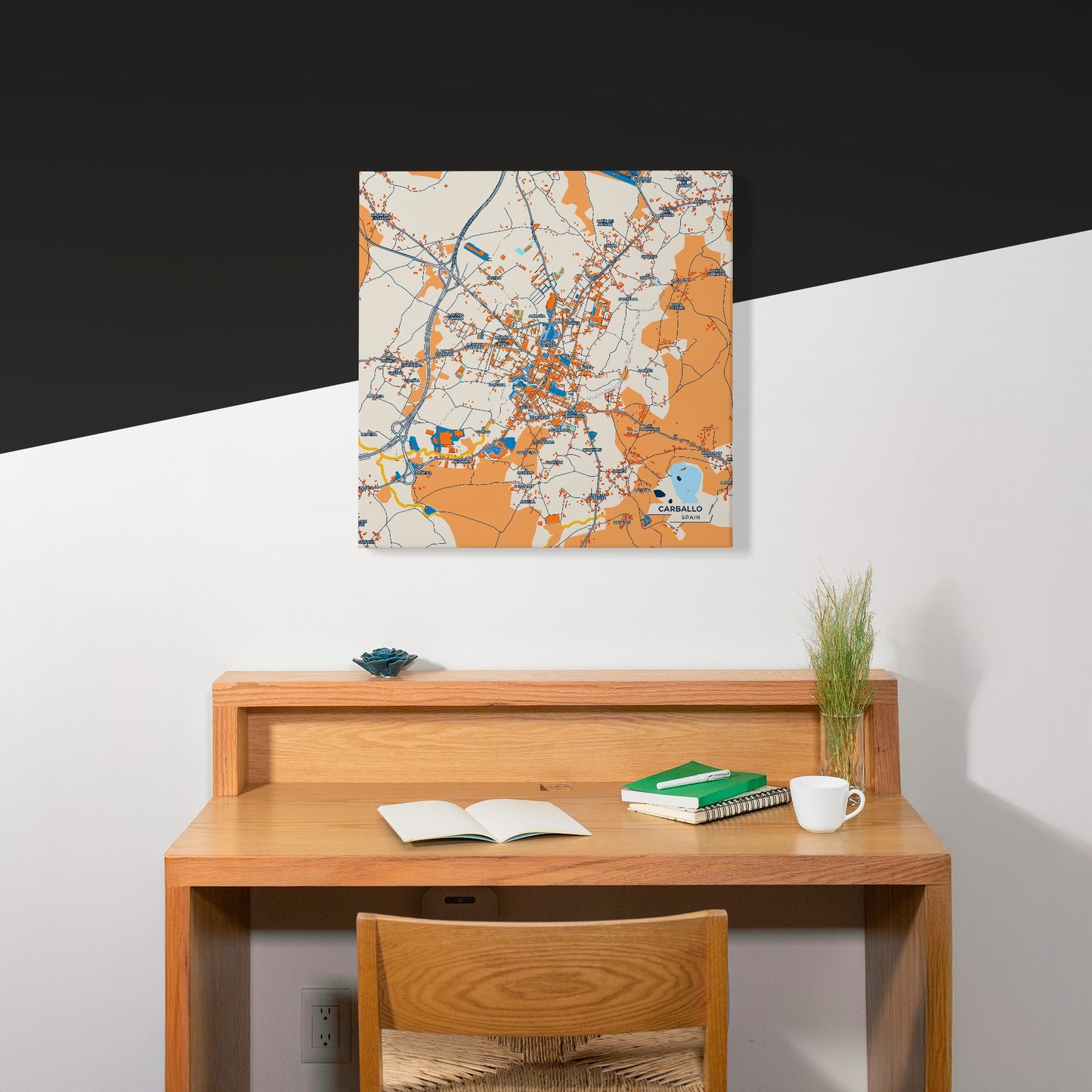 Carballo Spain Colorful City Map Canvas Print Scene
