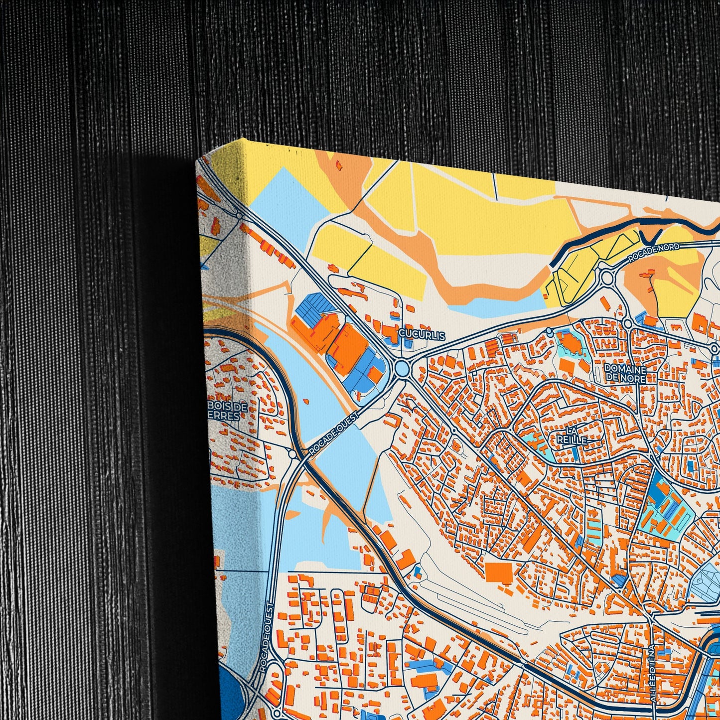 Carcassonne France Colorful City Map Canvas Print Detail