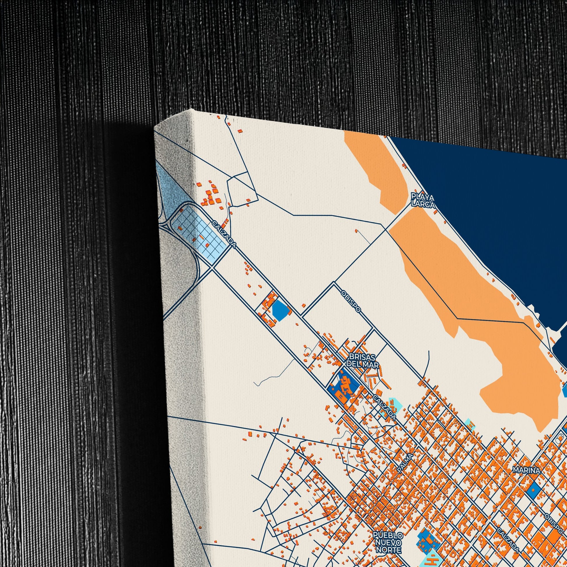 Cárdenas Cuba Colorful City Map Canvas Print Detail