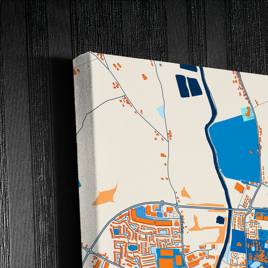 Carlow Ireland Colorful City Map Canvas Print Detail