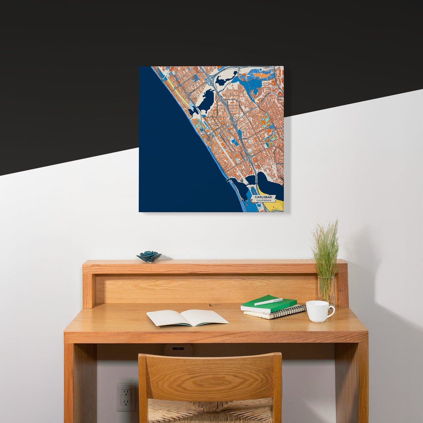 Carlsbad California Colorful City Map Canvas Print Scene
