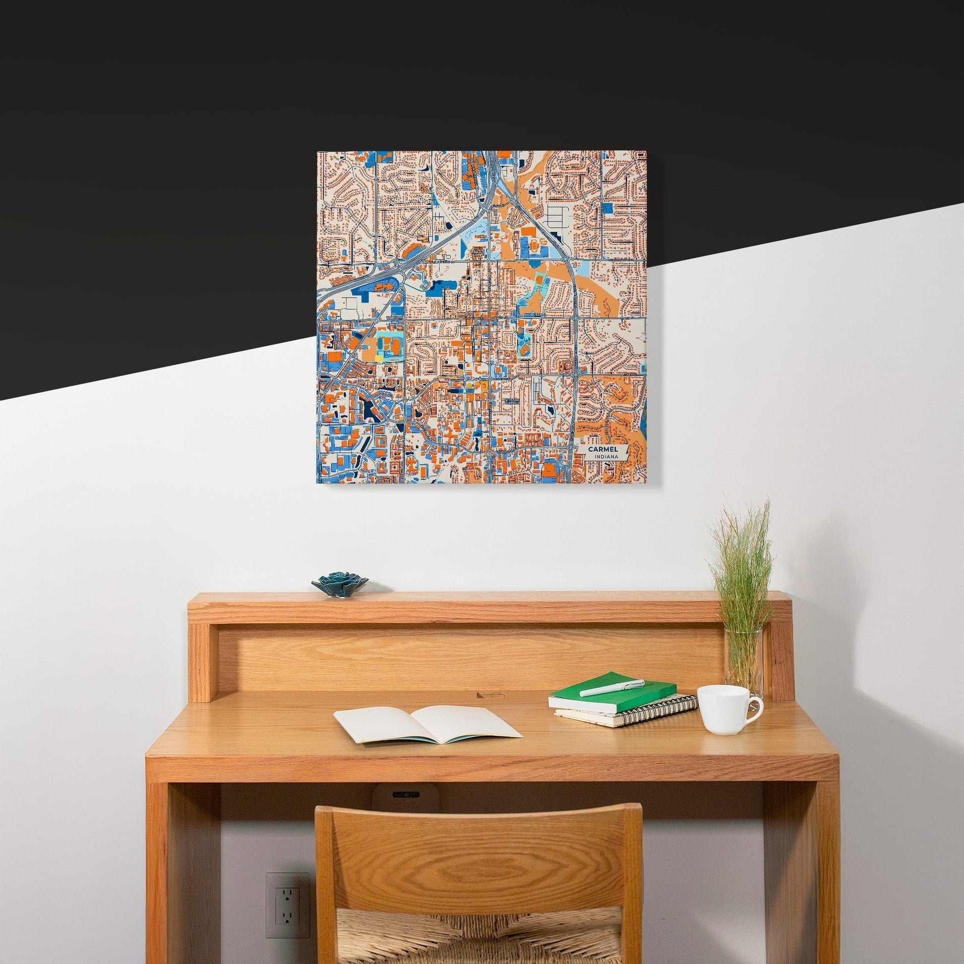 Carmel Indiana Colorful City Map Canvas Print Scene