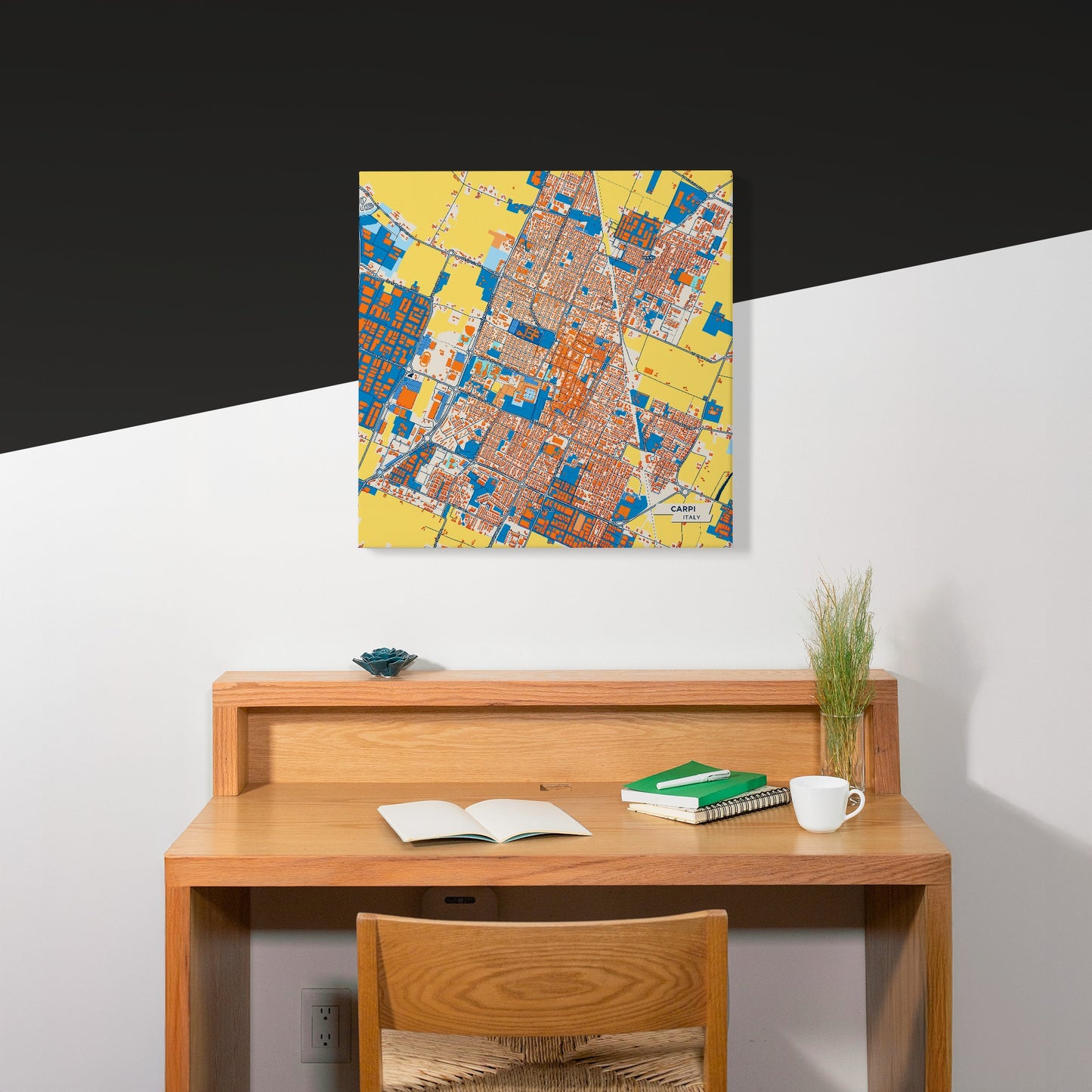 Carpi Italy Colorful City Map Canvas Print Scene