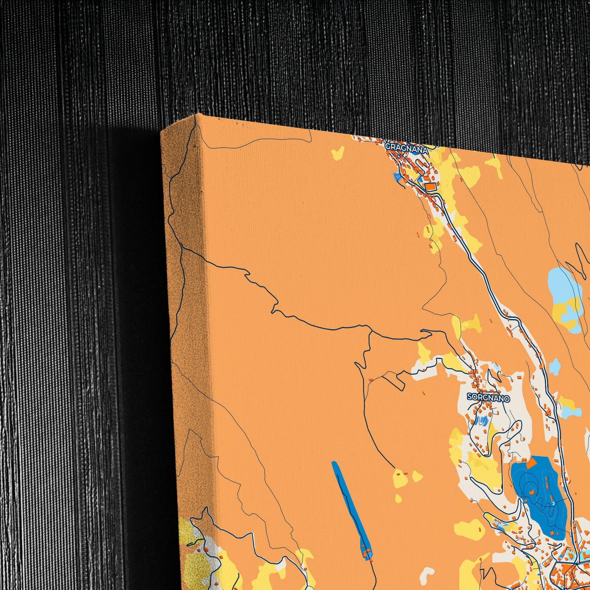 Carrara Italy Colorful City Map Canvas Print Detail