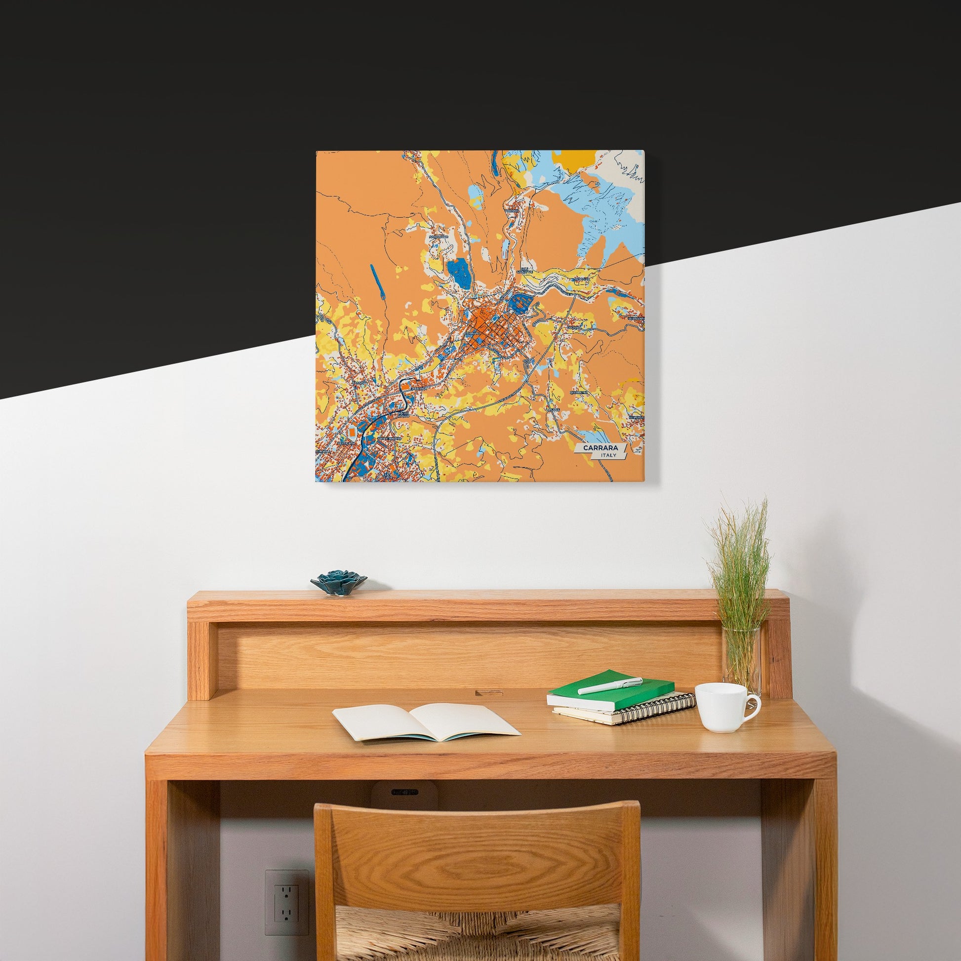Carrara Italy Colorful City Map Canvas Print Scene