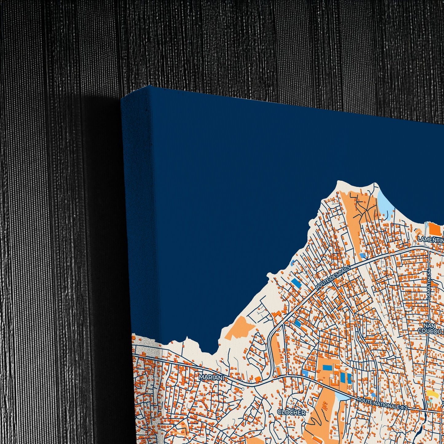 Carrefour Haiti Colorful City Map Canvas Print Detail