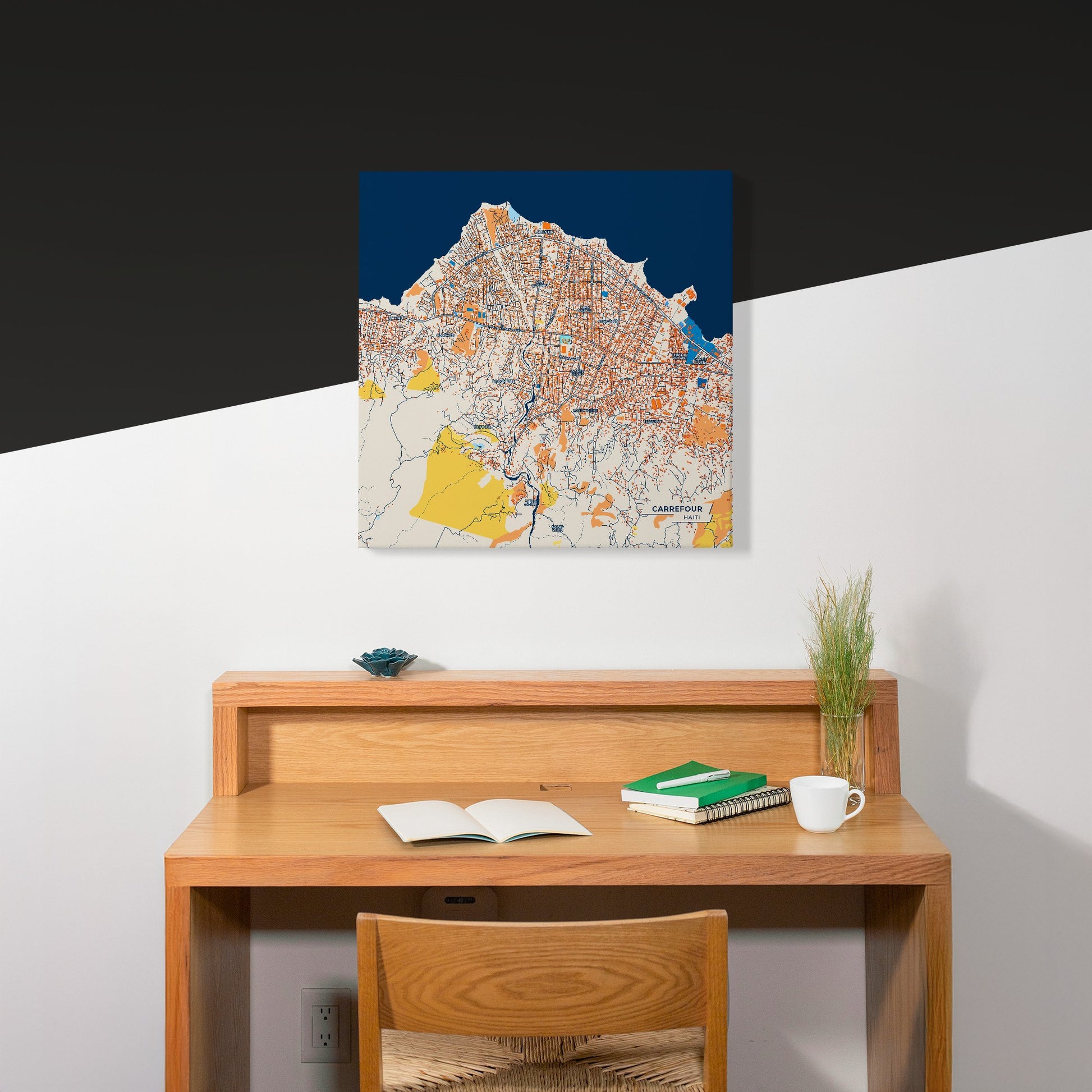 Carrefour Haiti Colorful City Map Canvas Print Scene