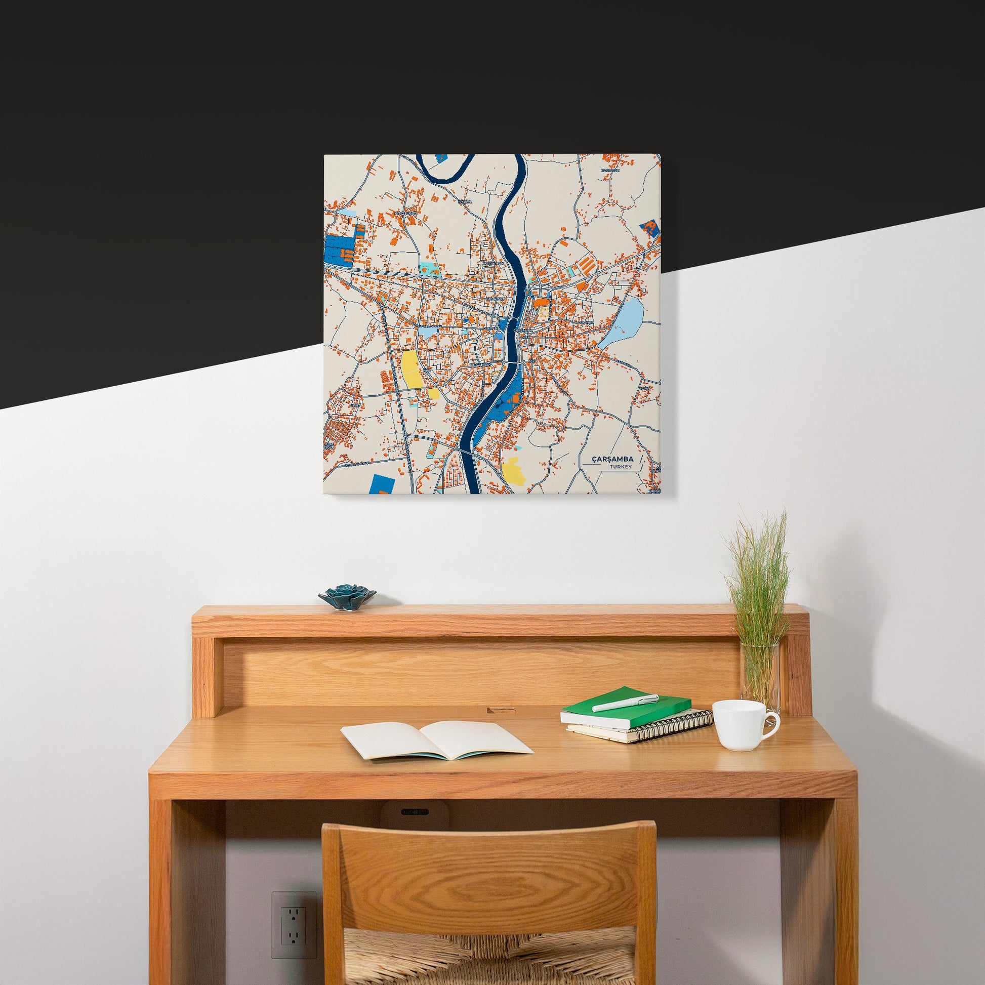 Çarşamba Turkey Colorful City Map Canvas Print Scene