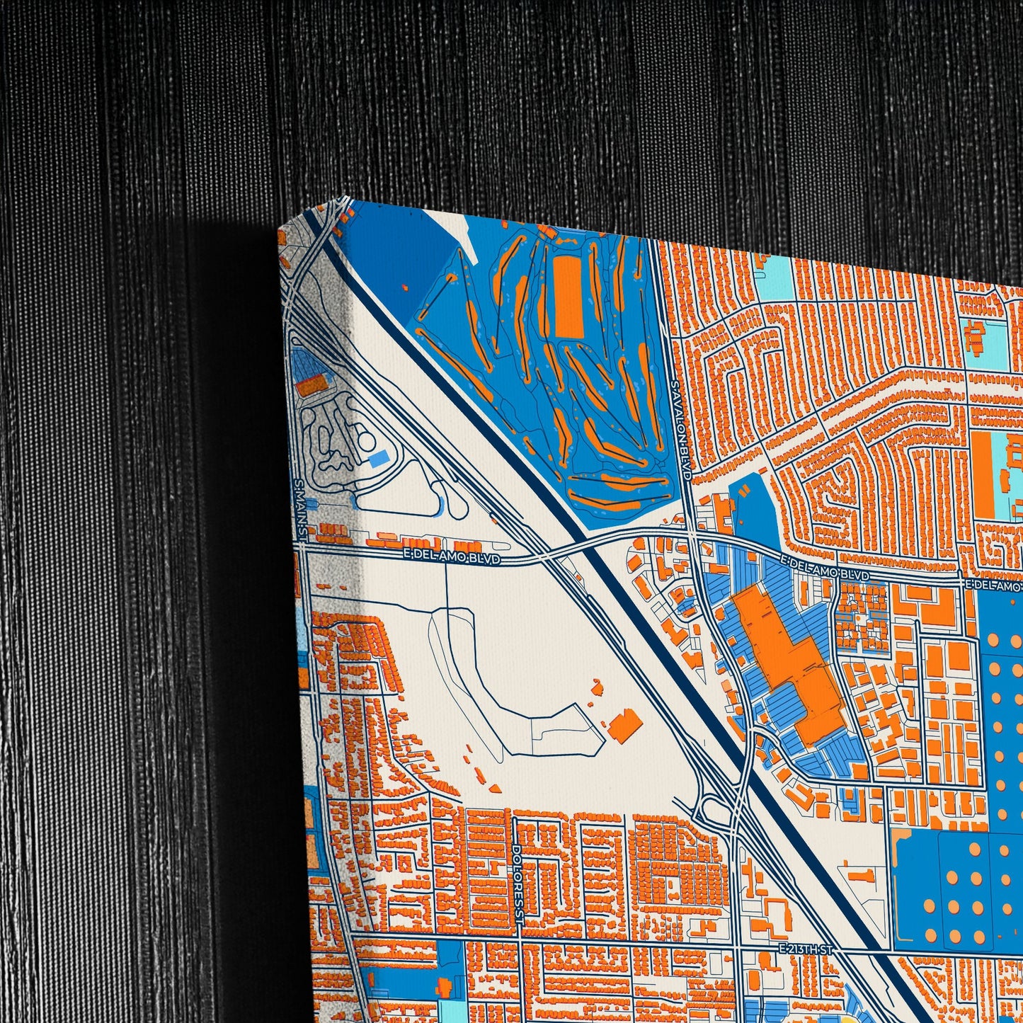 Carson California Colorful City Map Canvas Print Detail