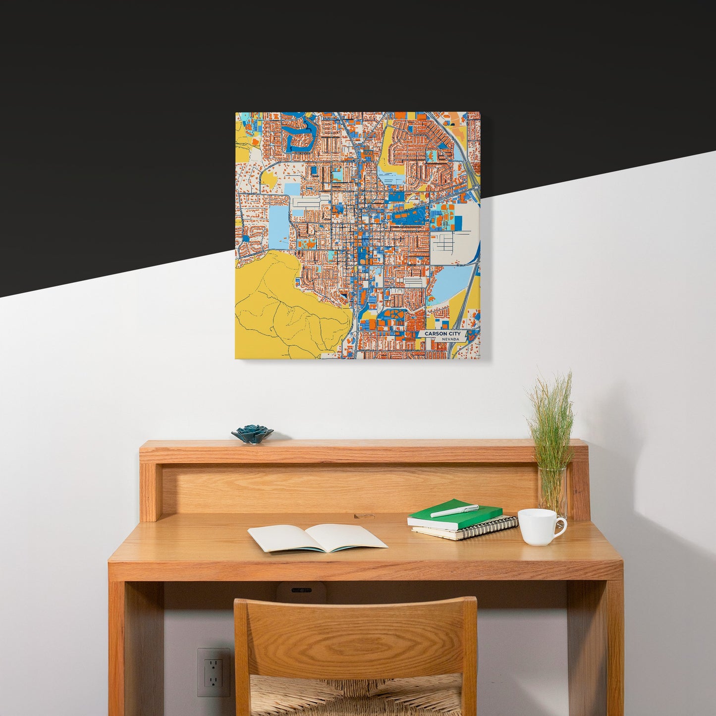 Carson City Nevada Colorful City Map Canvas Print Scene