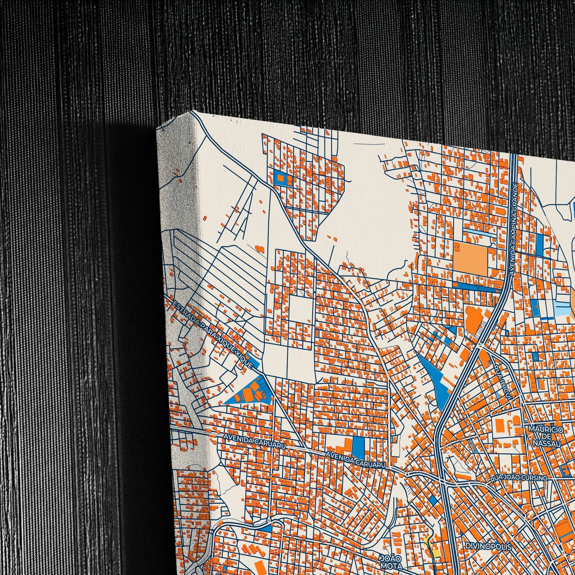 Caruaru Brazil Colorful City Map Canvas Print Detail