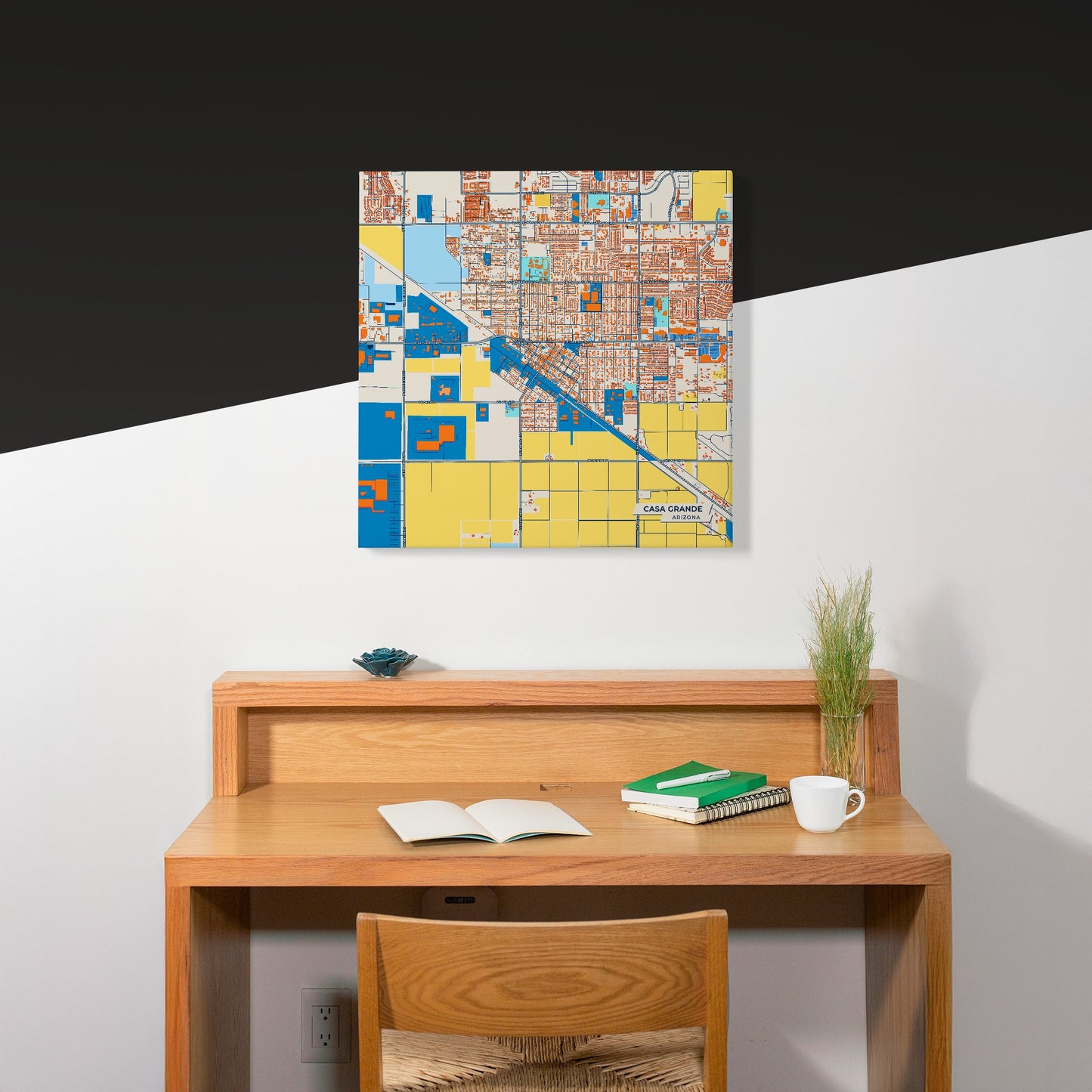 Casa Grande Arizona Colorful City Map Canvas Print Scene