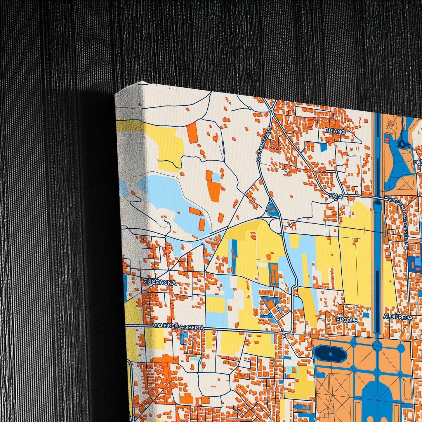 Caserta Italy Colorful City Map Canvas Print Detail