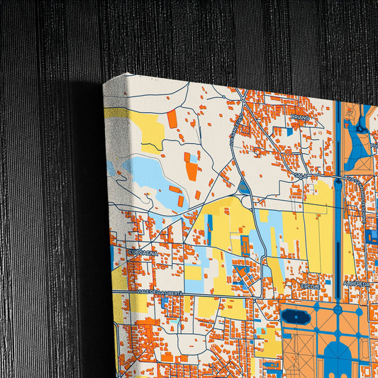 Caserta Italy Colorful City Map Canvas Print Detail