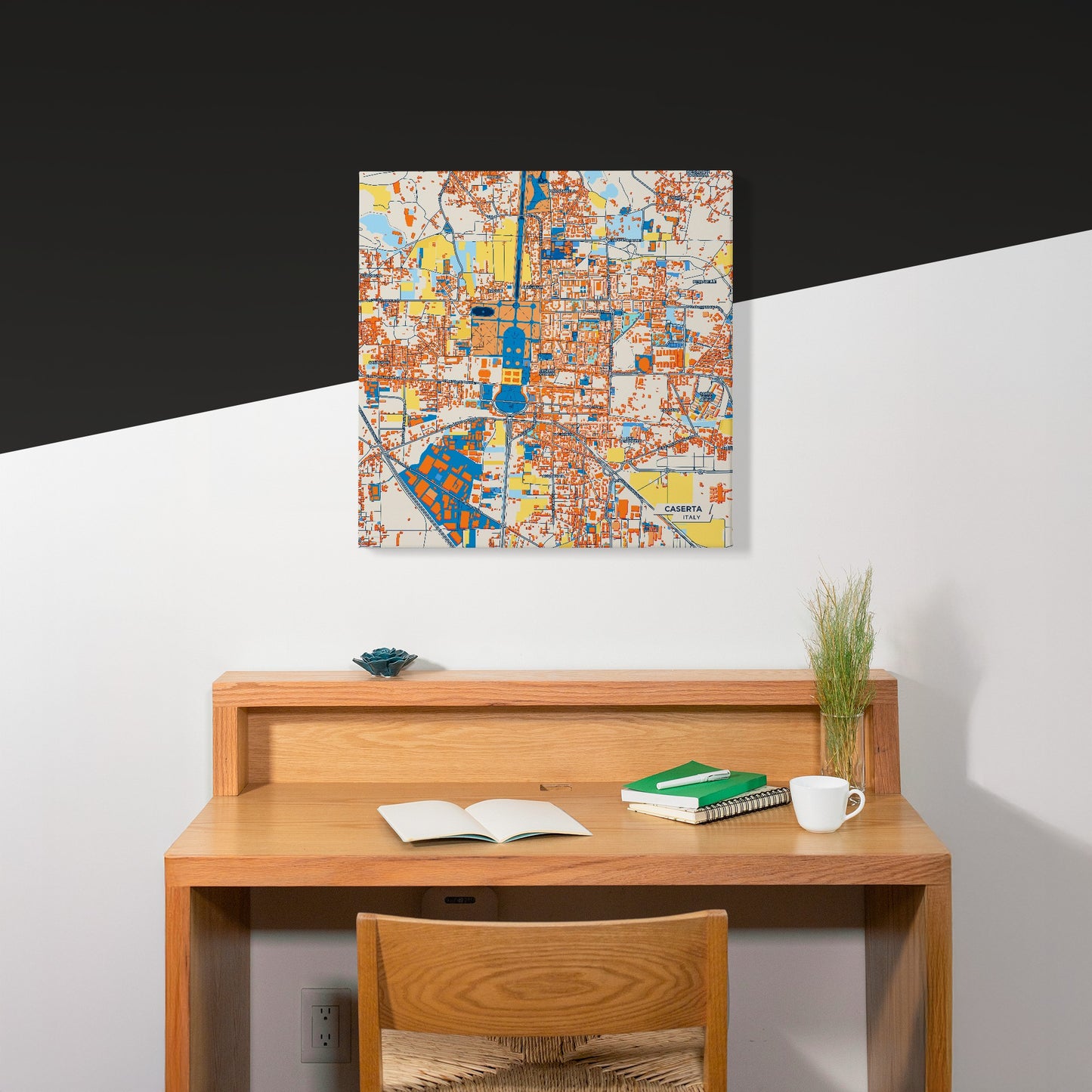Caserta Italy Colorful City Map Canvas Print Scene