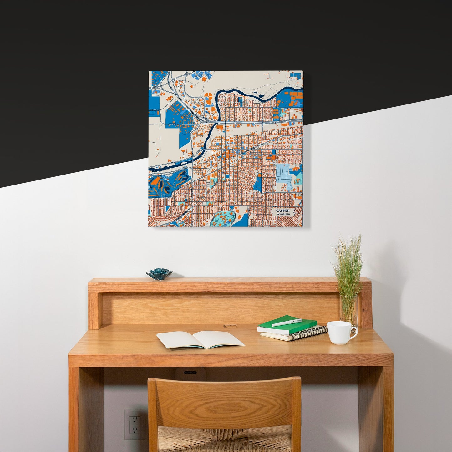 Casper Wyoming Colorful City Map Canvas Print Scene