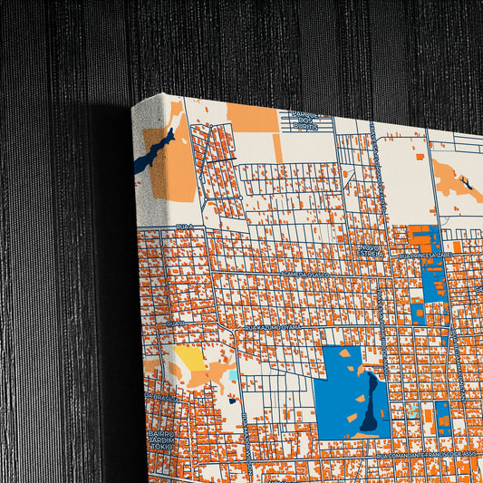 Castanhal Brazil Colorful City Map Canvas Print Detail