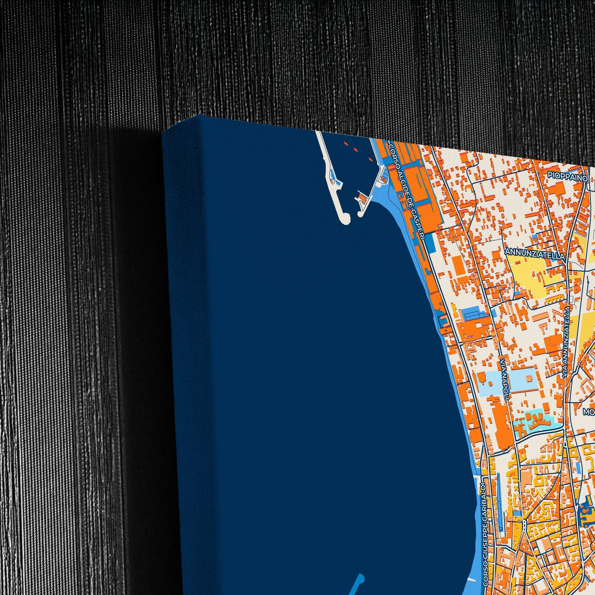 Castellammare Di Stabia Italy Colorful City Map Canvas Print Detail