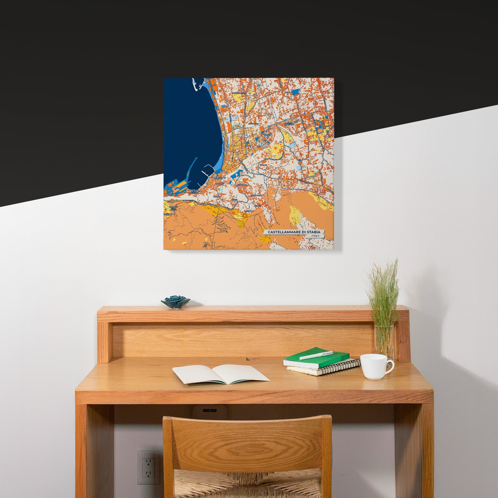 Castellammare Di Stabia Italy Colorful City Map Canvas Print Scene