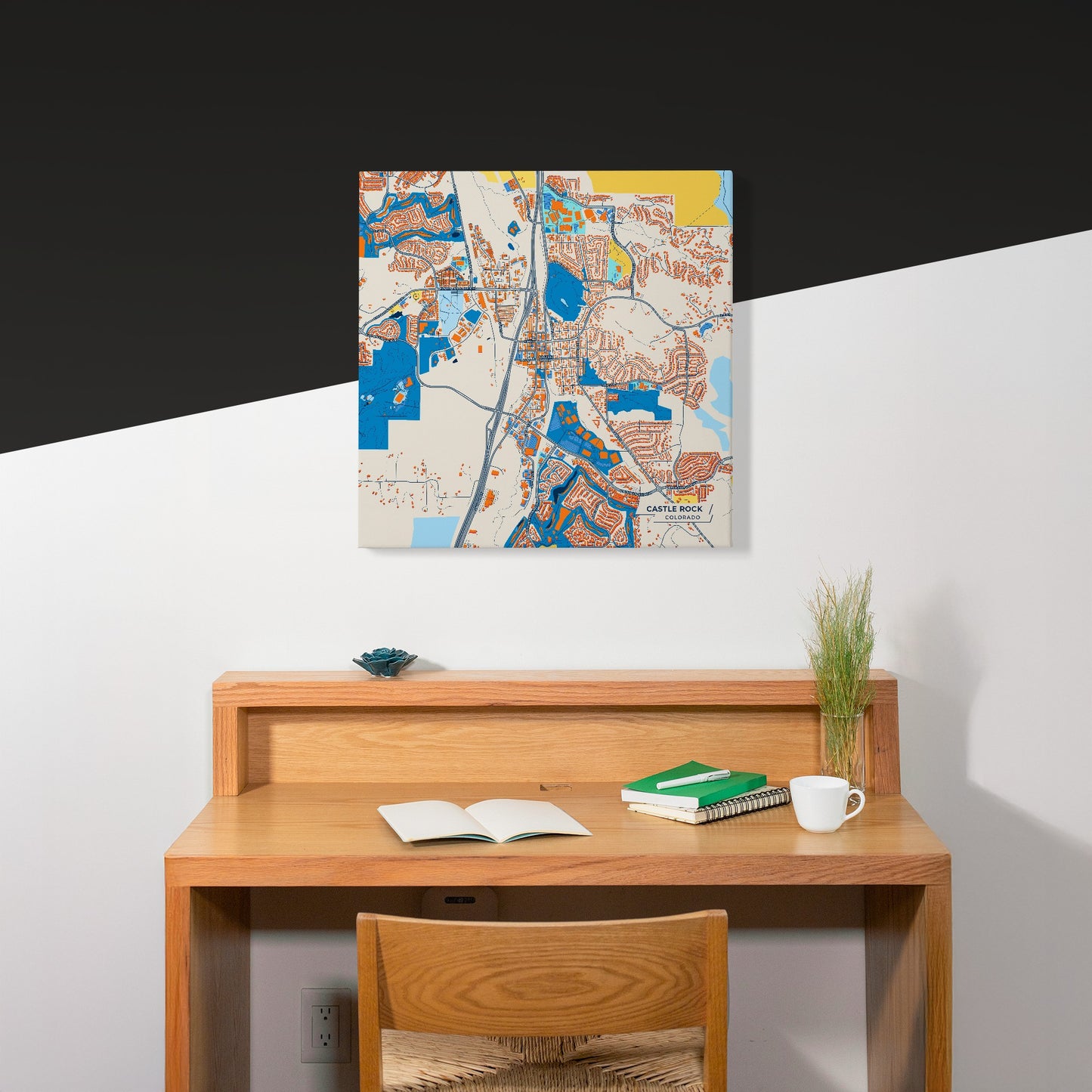 Castle Rock Colorado Colorful City Map Canvas Print Scene
