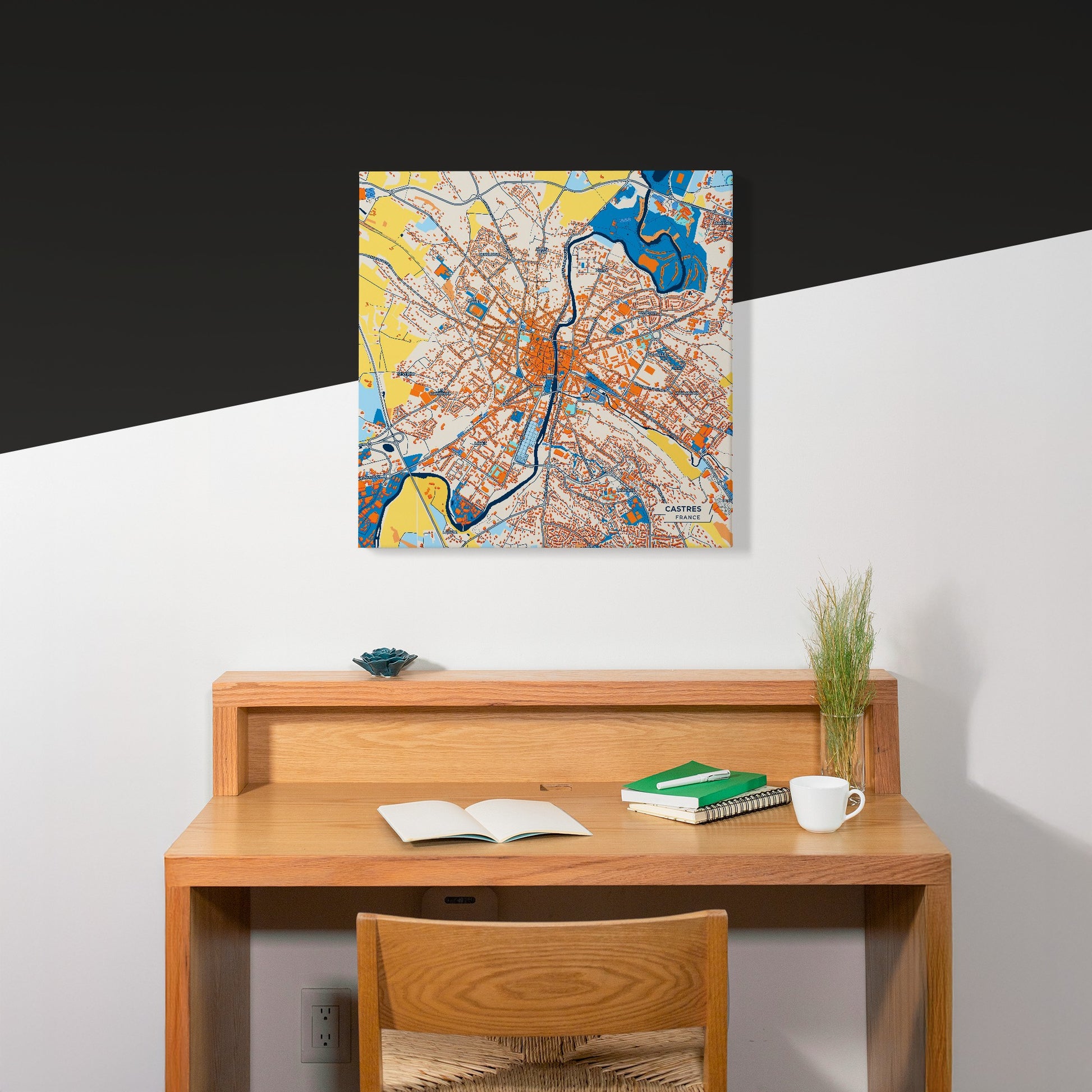 Castres France Colorful City Map Canvas Print Scene