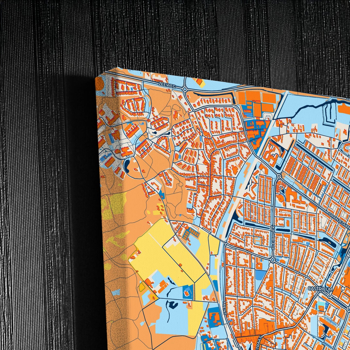 Castricum Netherlands Colorful City Map Canvas Print Detail