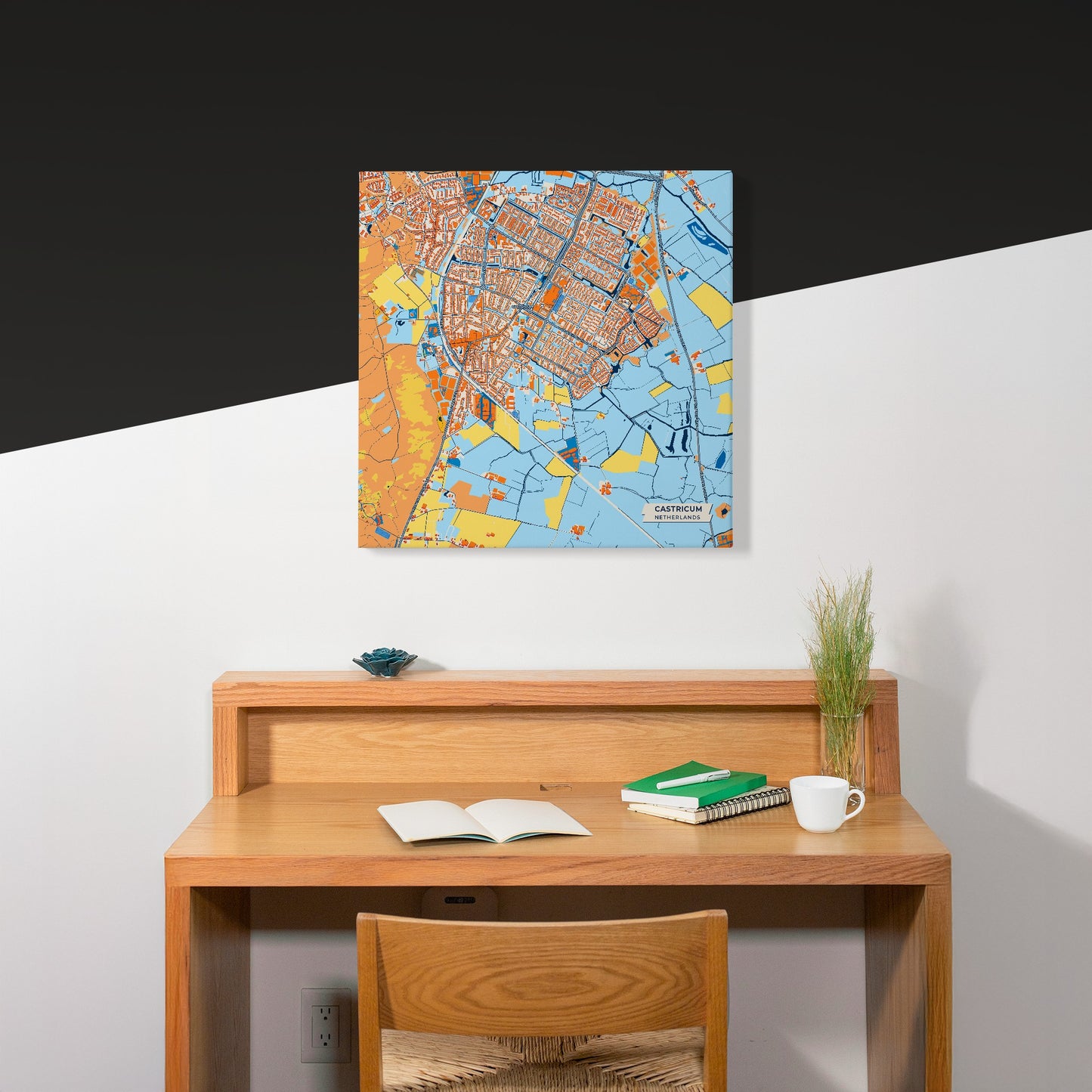 Castricum Netherlands Colorful City Map Canvas Print Scene