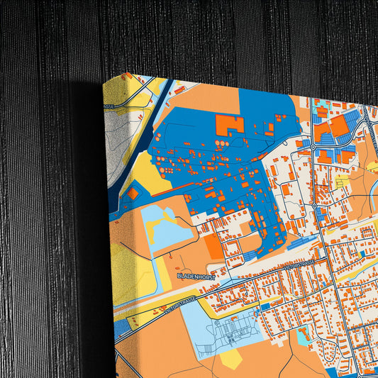 Castrop-Rauxel Germany Colorful City Map Canvas Print Detail