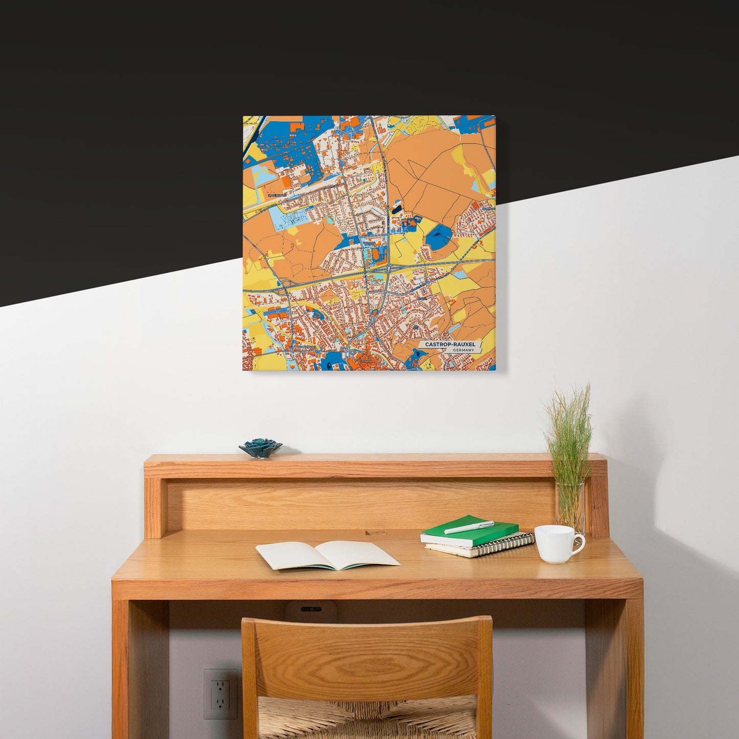 Castrop-Rauxel Germany Colorful City Map Canvas Print Scene