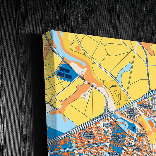 Catanduva Brazil Colorful City Map Canvas Print Detail