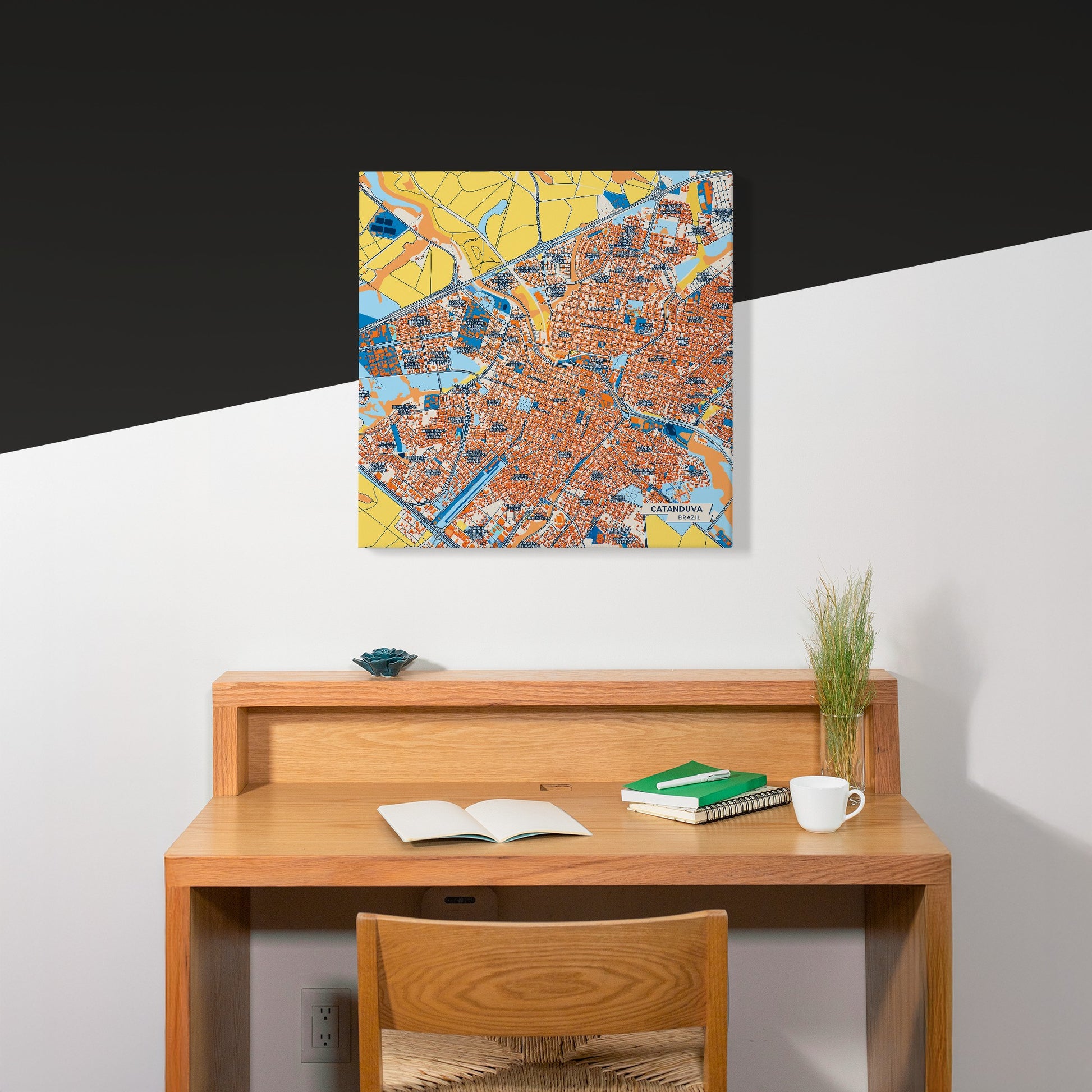 Catanduva Brazil Colorful City Map Canvas Print Scene