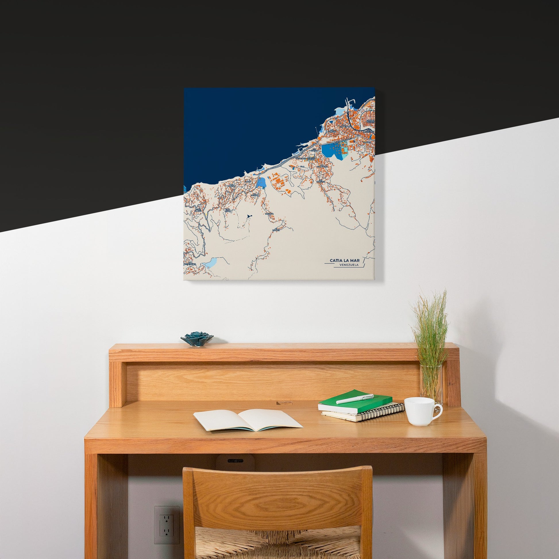 Catia La Mar Venezuela Colorful City Map Canvas Print Scene