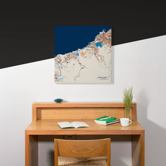 Catia La Mar Venezuela Colorful City Map Canvas Print Scene