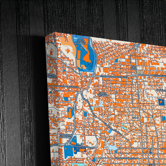 Caxias Brazil Colorful City Map Canvas Print Detail