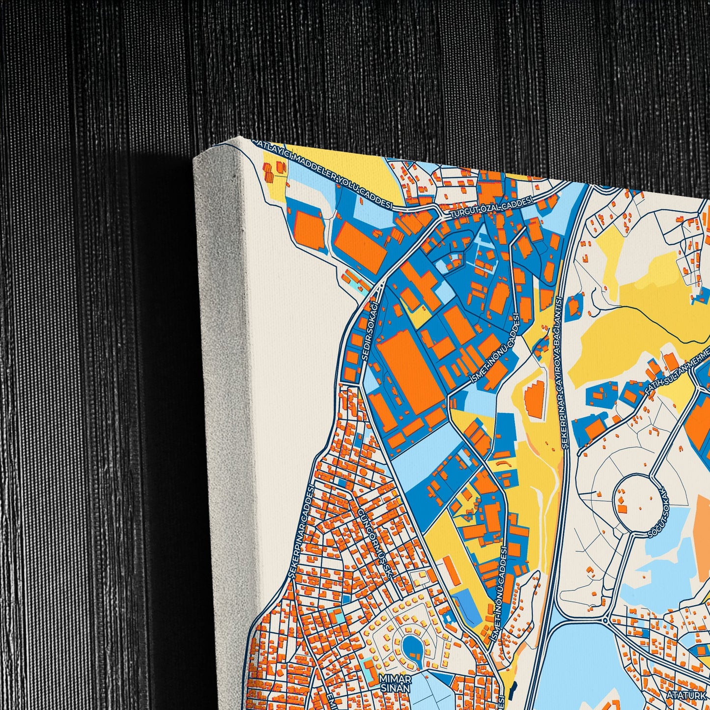 Çayirova Turkey Colorful City Map Canvas Print Detail