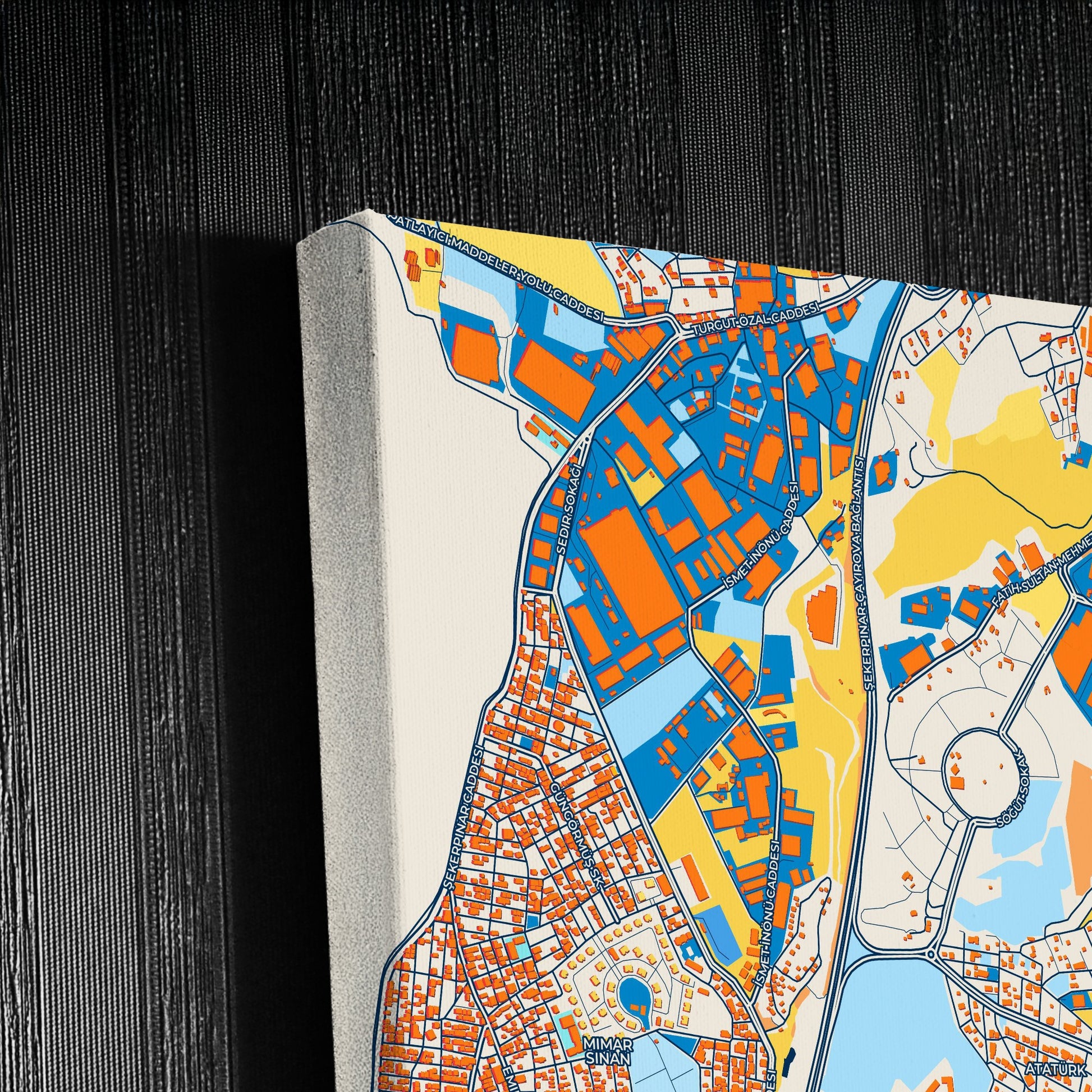 Çayirova Turkey Colorful City Map Canvas Print Detail