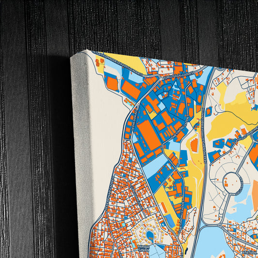 Çayirova Turkey Colorful City Map Canvas Print Detail