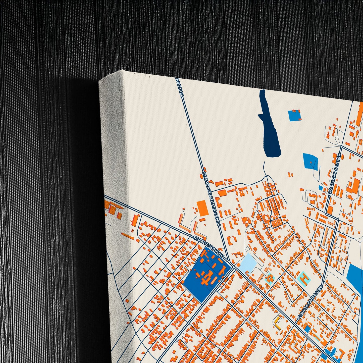 Ceadâr-Lunga Moldova Colorful City Map Canvas Print Detail