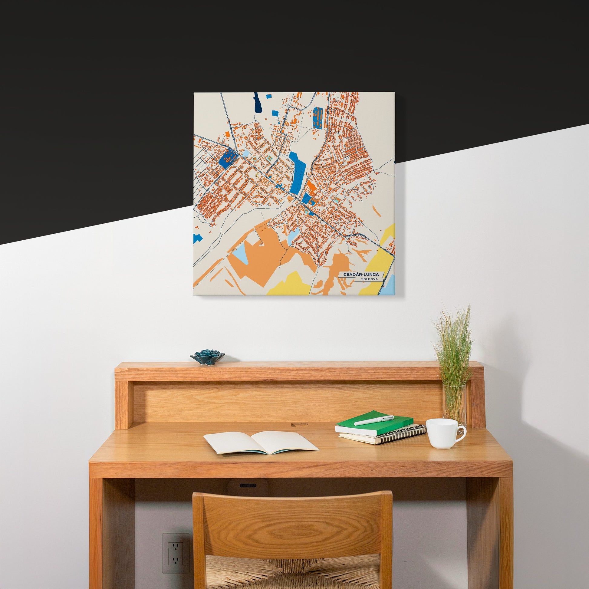 Ceadâr-Lunga Moldova Colorful City Map Canvas Print Scene