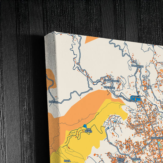 Cebu City Philippines Colorful City Map Canvas Print Detail