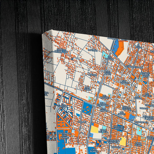 Celaya Mexico Colorful City Map Canvas Print Detail