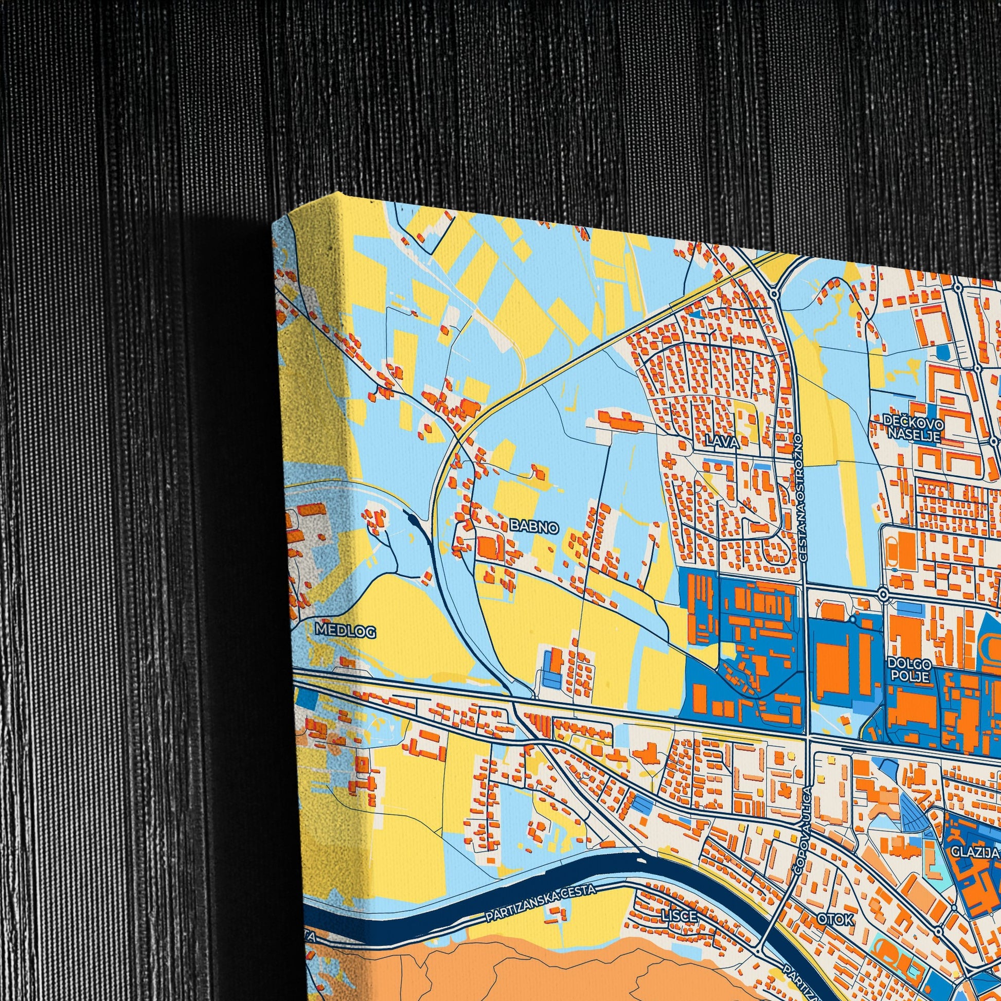 Celje Slovenia Colorful City Map Canvas Print Detail