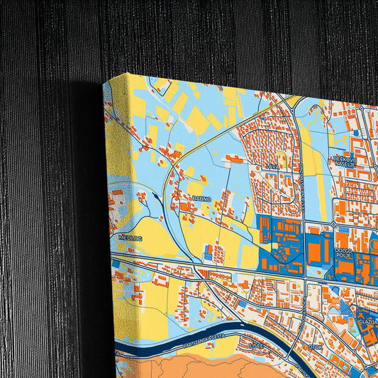Celje Slovenia Colorful City Map Canvas Print Detail