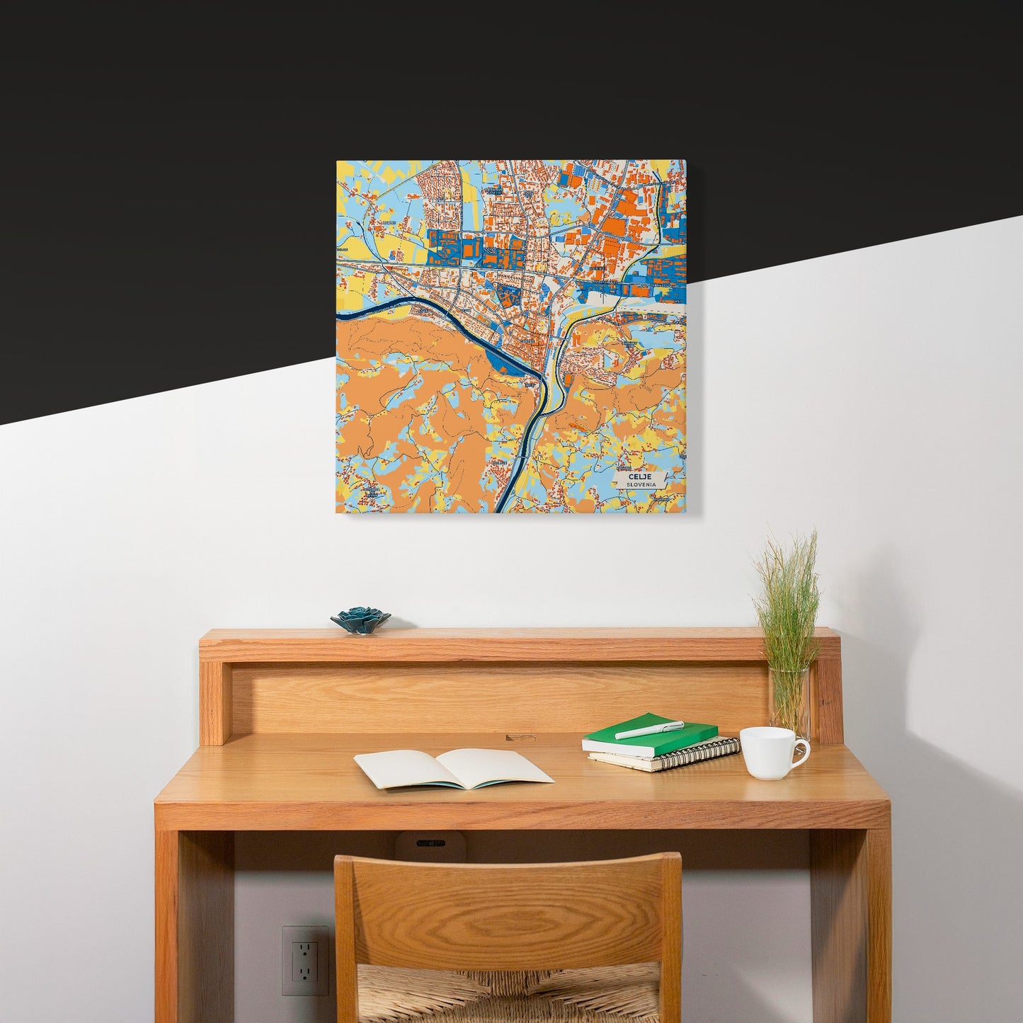 Celje Slovenia Colorful City Map Canvas Print Scene